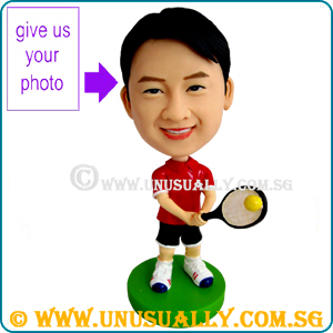 Custom 3D Caricature Male Tennis Figurine